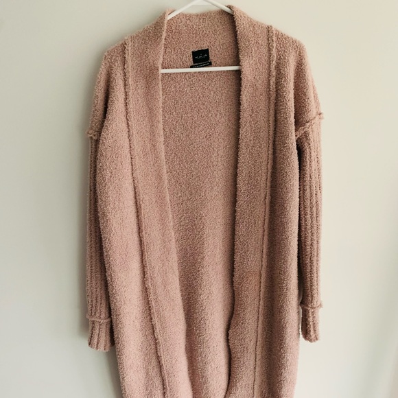 New open front light pink cardigan - Picture 2 of 8